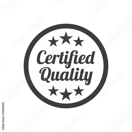 Certified quality badge on white background.
