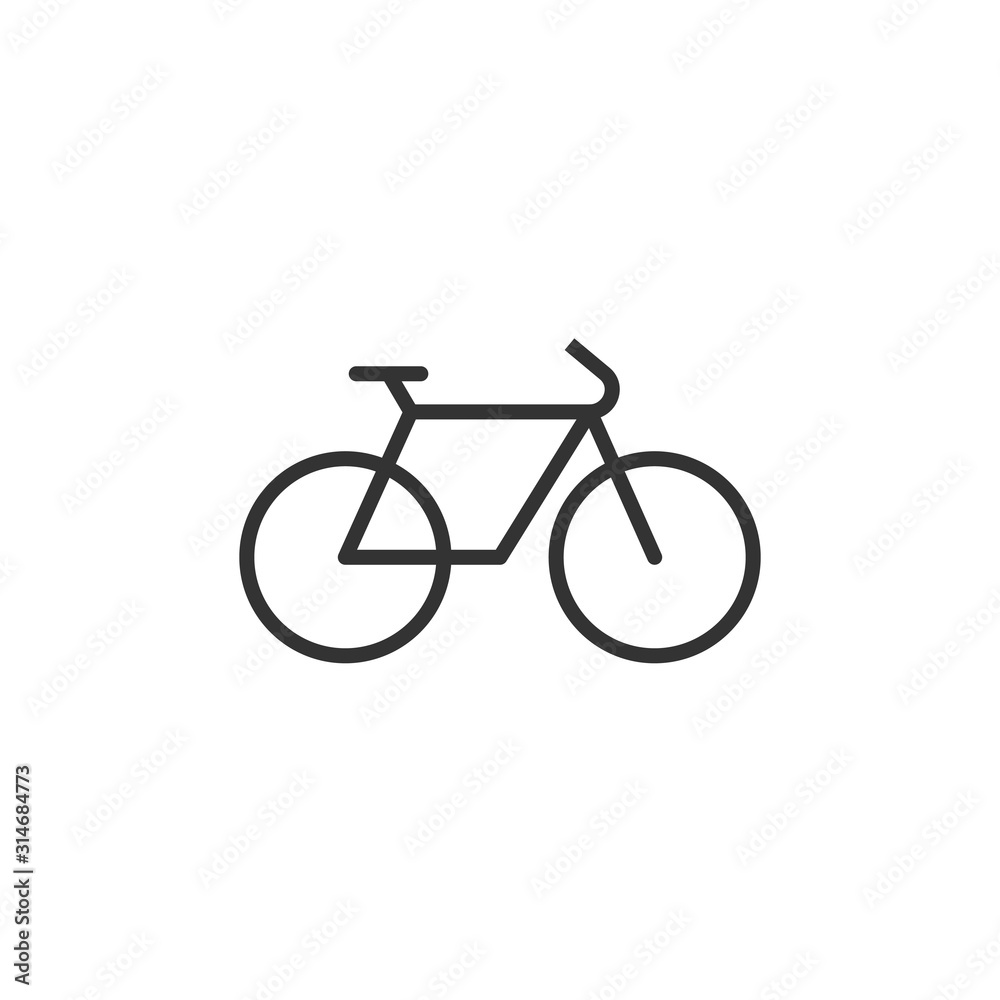 Bicycle icon in flat style. Bike vector illustration on white isolated background. Cycle travel business concept. Bicycle icon in flat style. Bike vector illustration on white isolated background. Cycle travel business concept.