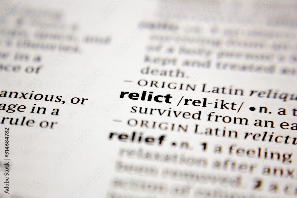 Word or phrase relict in a dictionary. Word or phrase relict in a dictionary.