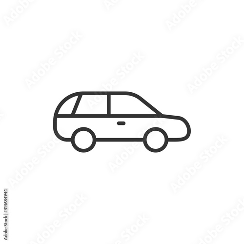 Car icon in flat style. Automobile vehicle vector illustration on white isolated background. Sedan business concept.