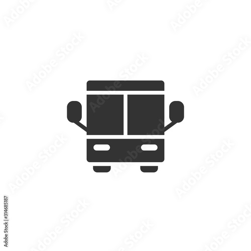 Bus icon in flat style. Coach vector illustration on white isolated background. Autobus vehicle business concept.