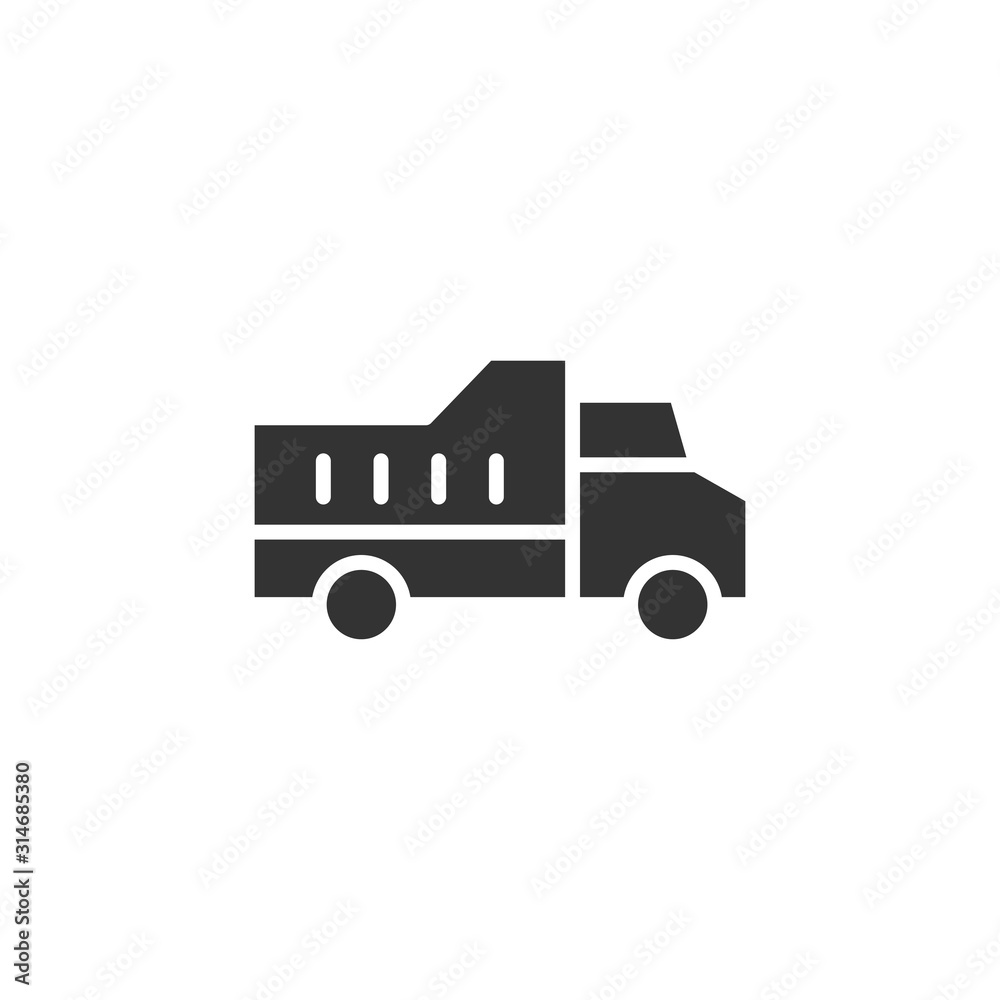 Delivery truck icon in flat style. Van vector illustration on white isolated background. Cargo car business concept. Delivery truck icon in flat style. Van vector illustration on white isolated background. Cargo car business concept.
