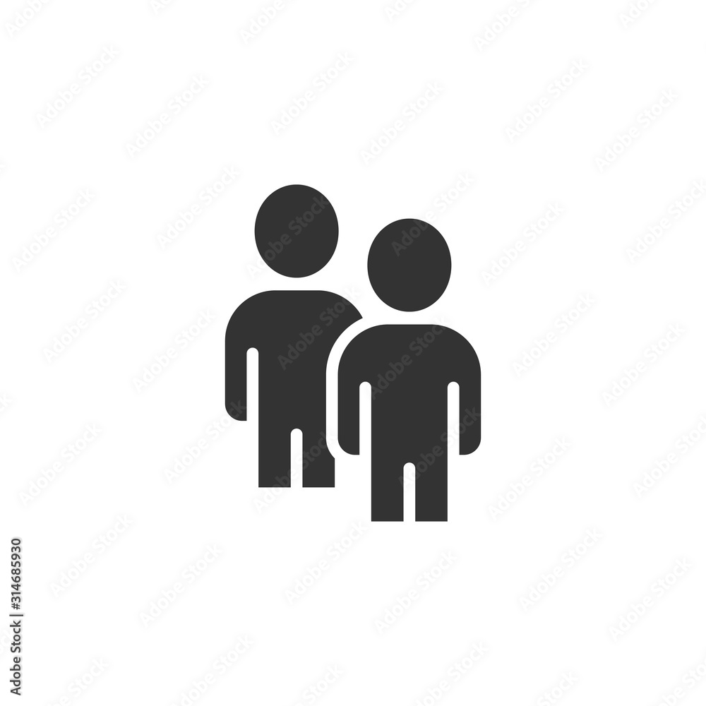 People communication icon in flat style. People vector illustration on white background. Partnership business concept.