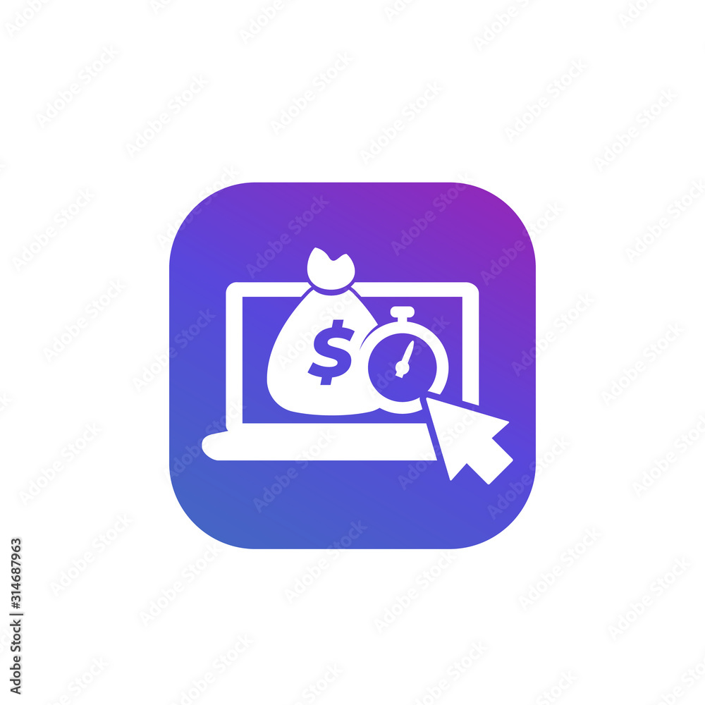 fast loan online icon, vector