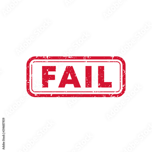 Fail, vector stamp on white photo