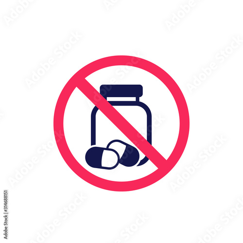 No pills and drugs sign