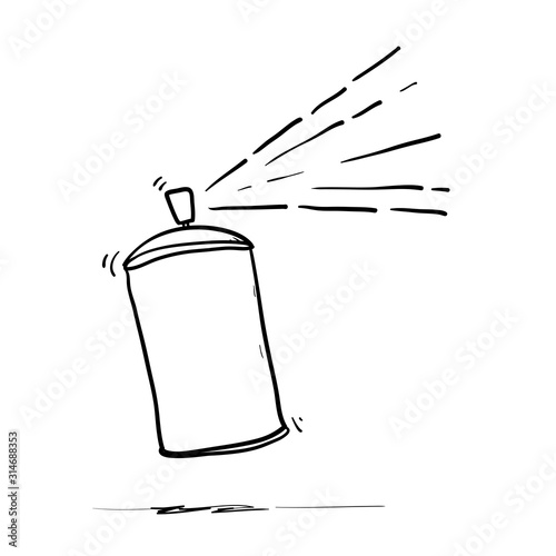 doodle spry can illustration with hand drawn style vector