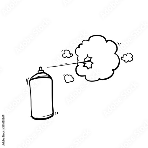 doodle spry can illustration with hand drawn style vector