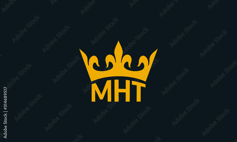 Modern minimal MHT king logo. This logo icon incorporate with letter M,H,T crown icon in the creative way.