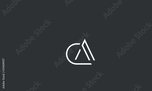 Alphabet letter monogram icon logos CA