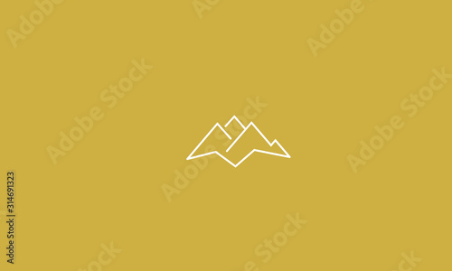 A line art icon logo of a mountain