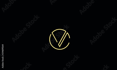 Alphabet letter monogram icon logos VC or CV
