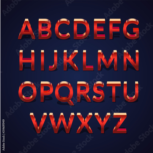 Copper Metal Alphabet Font Letters