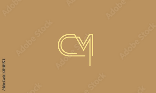 Alphabet letter monogram icon logos CM
