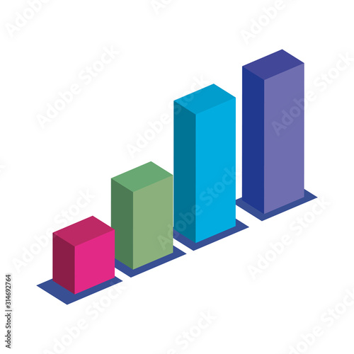 bars statistical graph isolated icon vector illustration design