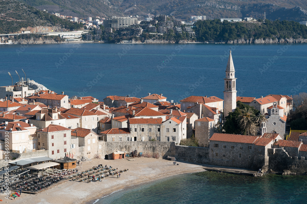 view to the Old Town of Budva