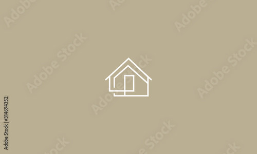 A line art symbol icon logo of a house 