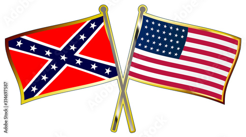 Crossed Civil War Flag Pin
