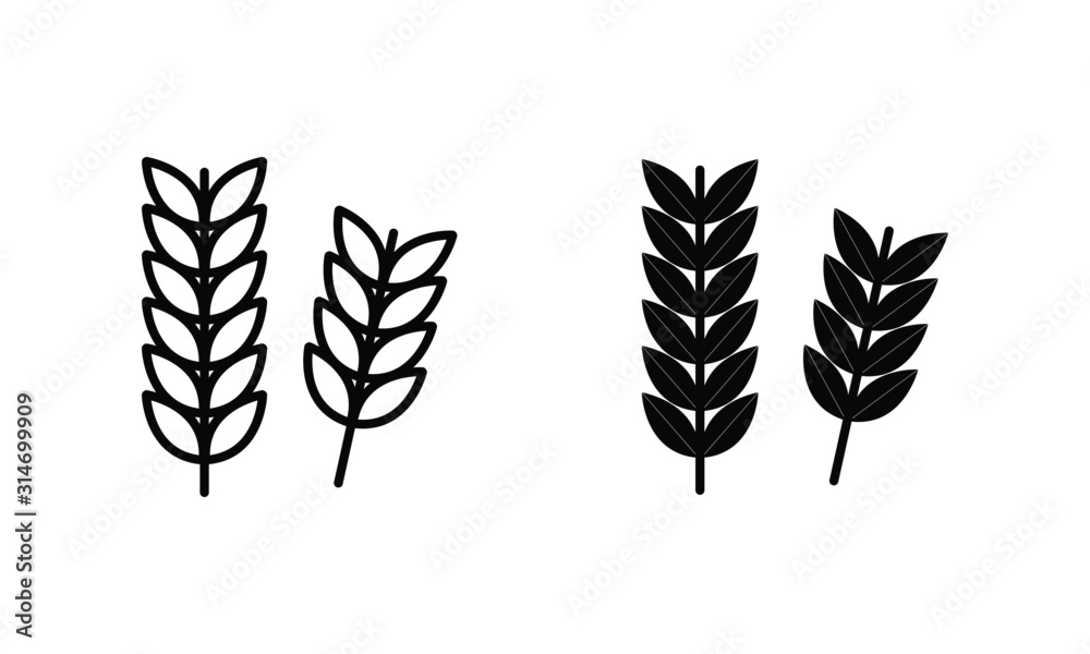 wheat icon. grain spike vector isolated symbol wheat icon. grain spike vector isolated symbol