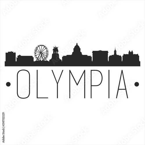Olympia Washington. City Skyline. Silhouette City. Design Vector. Famous Monuments.