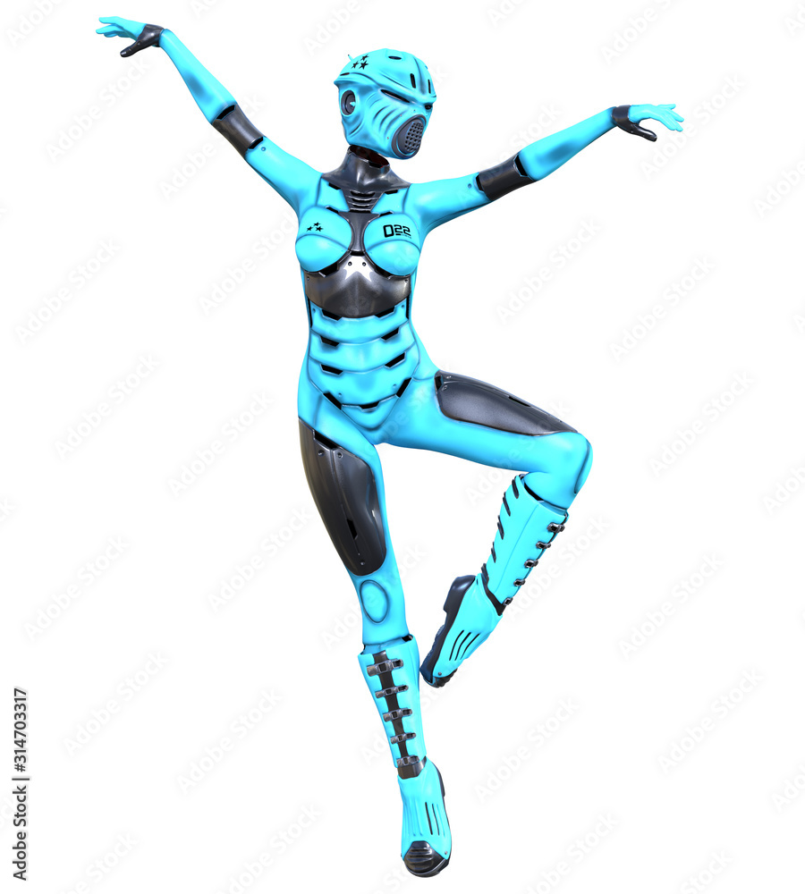 Robot woman. Matte metal droid. Artificial Intelligence. Robot woman. Matte metal droid. Artificial Intelligence.