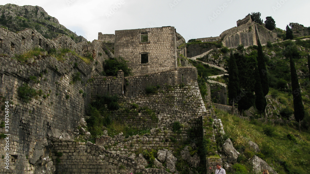 walls of Castle Of San Giovanni in Kotor city