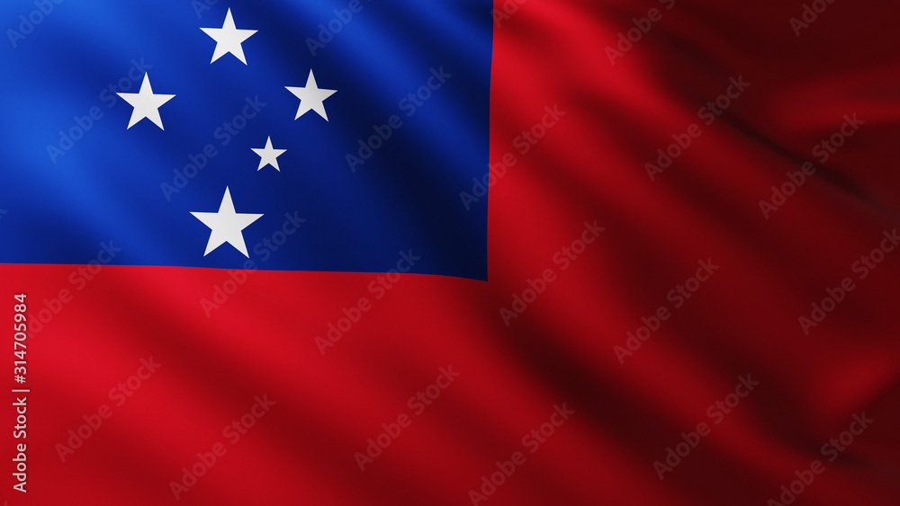 Large Samoan Flag background in the wind Large Samoan Flag background in the wind