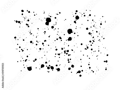 Black watercolor dots on the background.