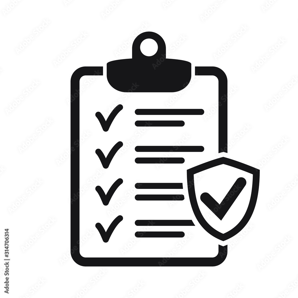Insurance policy icon, vector icon isolated on white background