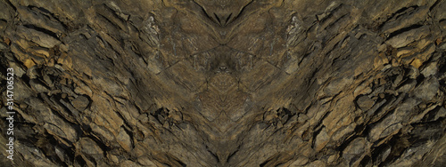 Brown grunge background. Abstract stone background. Mountains texture pattern. Rock background Stone grunge banner.
