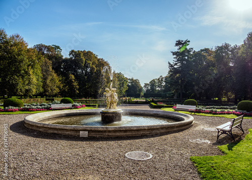 Gardens of Zamoyski Palace in Kozlowka  Lublin Voivodeship  Poland