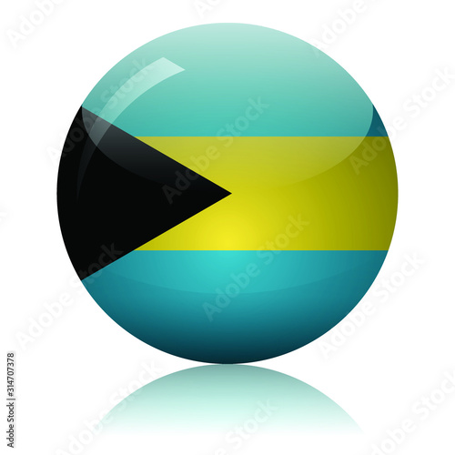 Free Download Bahamian flag glass icon vector illustration - GFXLoad