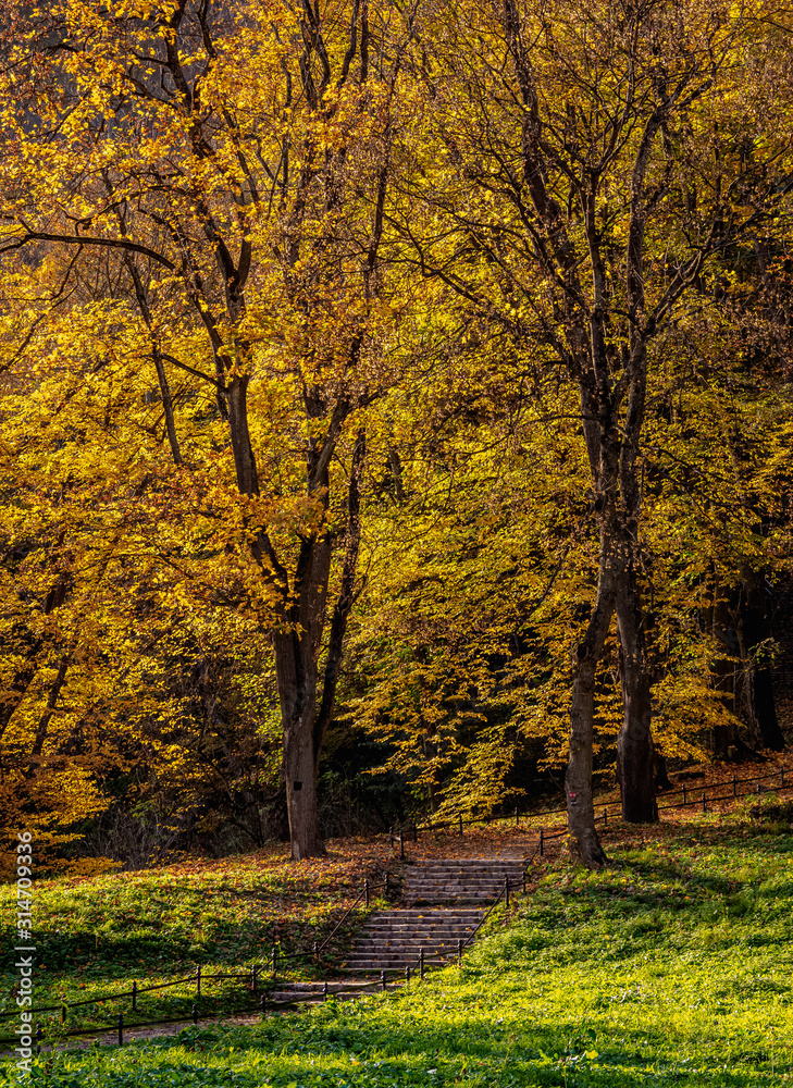 Autumn in Ojcow, Ojcow National Park, Krakow-Czestochowa Upland or Polish Jurassic Highland, Lesser Poland Voivodeship, Poland