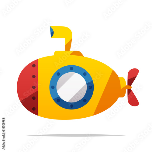 Submarine vector isolated illustration
