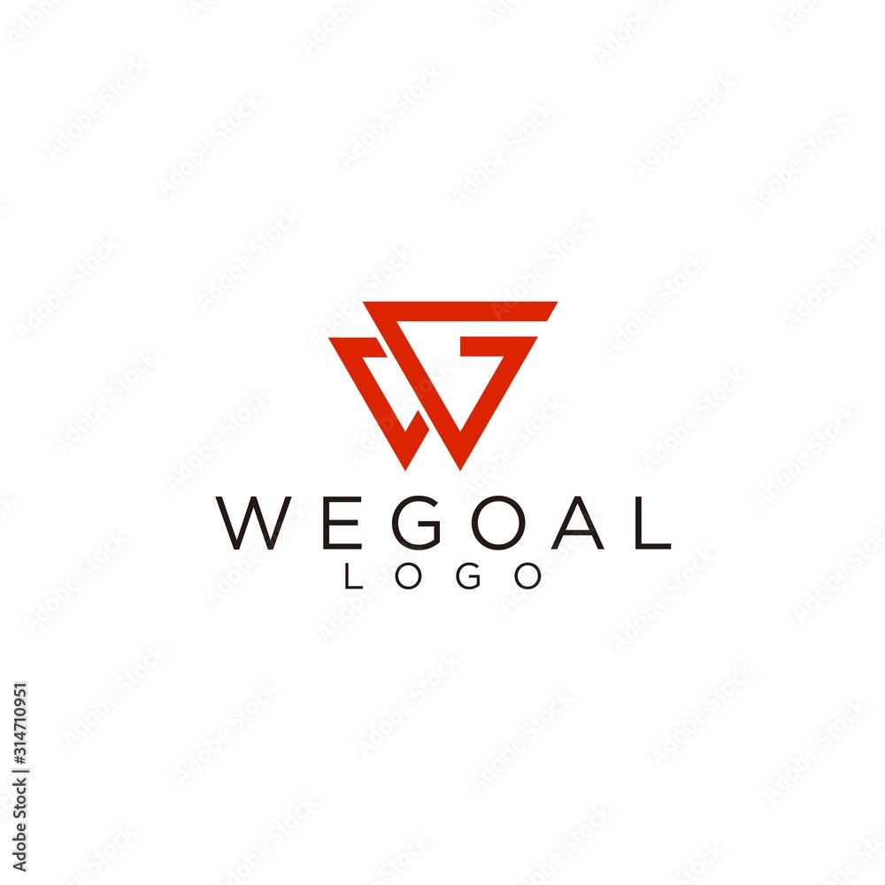 Modern logo design of triangle and letter WG with white background - EPS10 - Vector. Modern logo design of triangle and letter WG with white background - EPS10 - Vector.