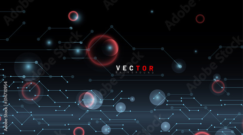 abstract vector background. circuit design connected with bokeh. technology background. New texture for your design.