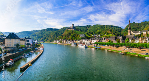 Travel and landmarks of Germany - medieval town Cochem popular for river cruises