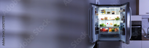 Open Refrigerator In Kitchen
