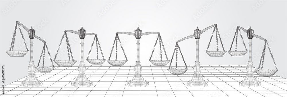 virtual 3d libra are on the table. vector background. virtual 3d libra are on the table. vector background.