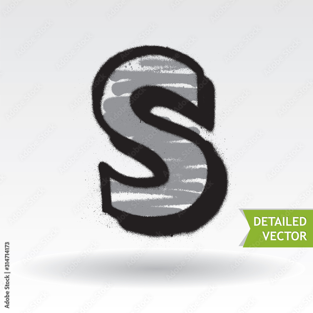 Naklejka premium Graffiti alphabet. Highly detailed vector font