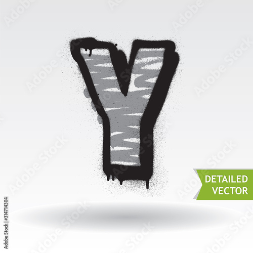Graffiti alphabet. Highly detailed vector font