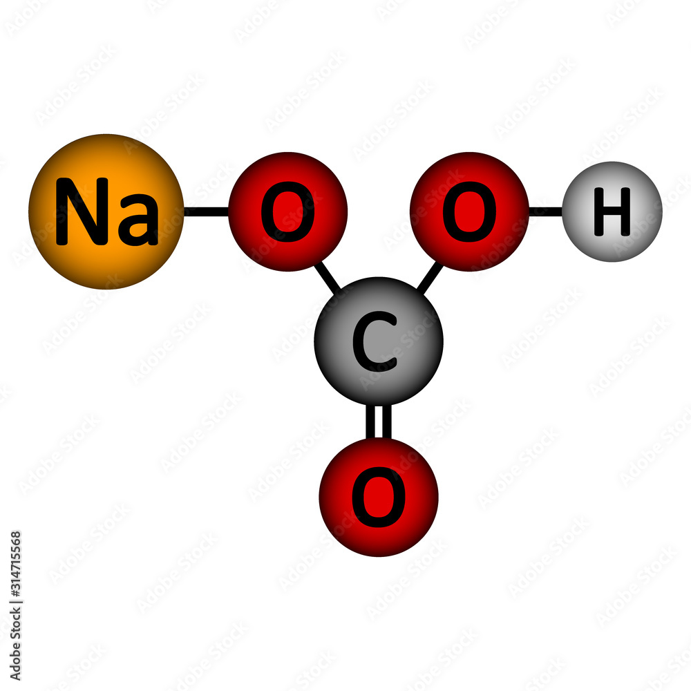 Sodium bicarbonate molecule icon. Sodium bicarbonate molecule icon.
