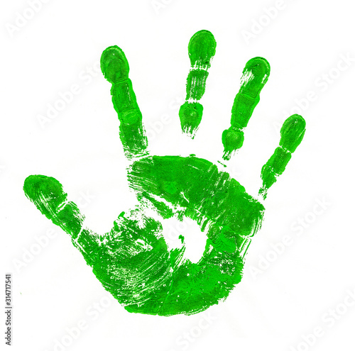 Grüner Handabdruck