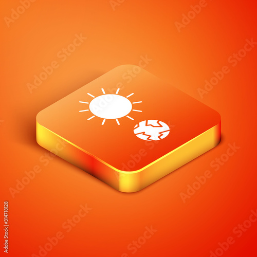 Isometric Solstice icon isolated on orange background.  Vector Illustration