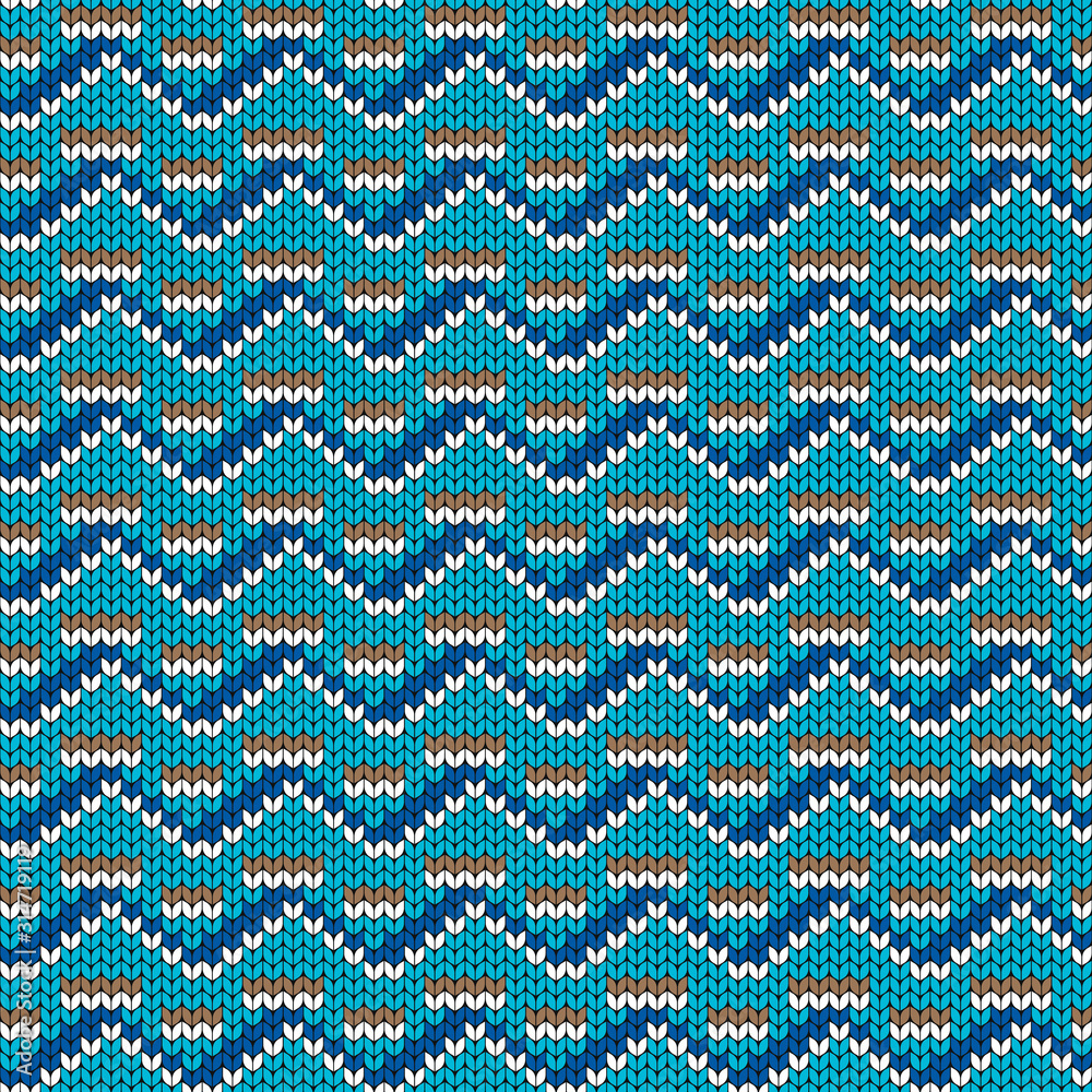 Colored seamless geometric pattern. Imitation of knitted fabric. Jacquard for sweaters, scarves, clothing.