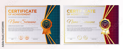 Membership certificate best award diploma set.	