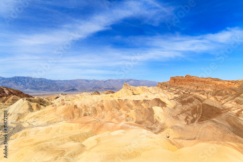 Zabriskie Point desert landscape in Death Valley, California