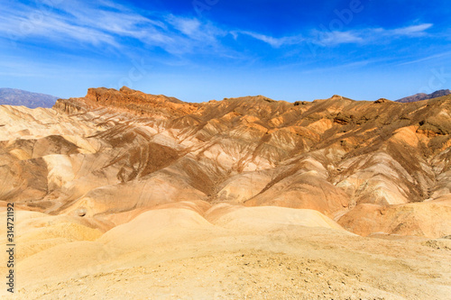 Zabriskie Point desert landscape in Death Valley  California