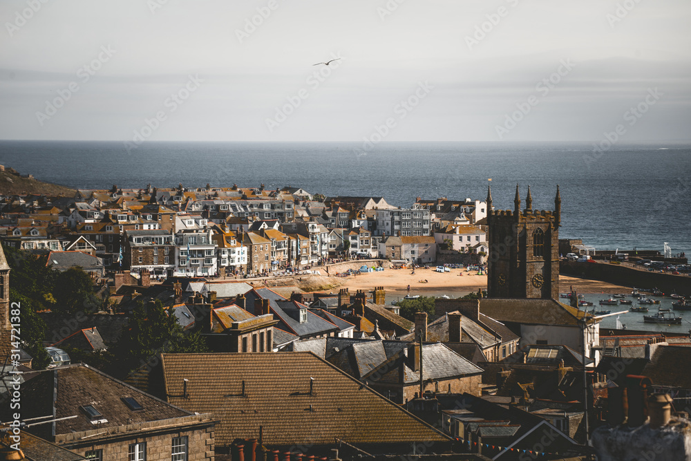 The bird view of St. Ives in England