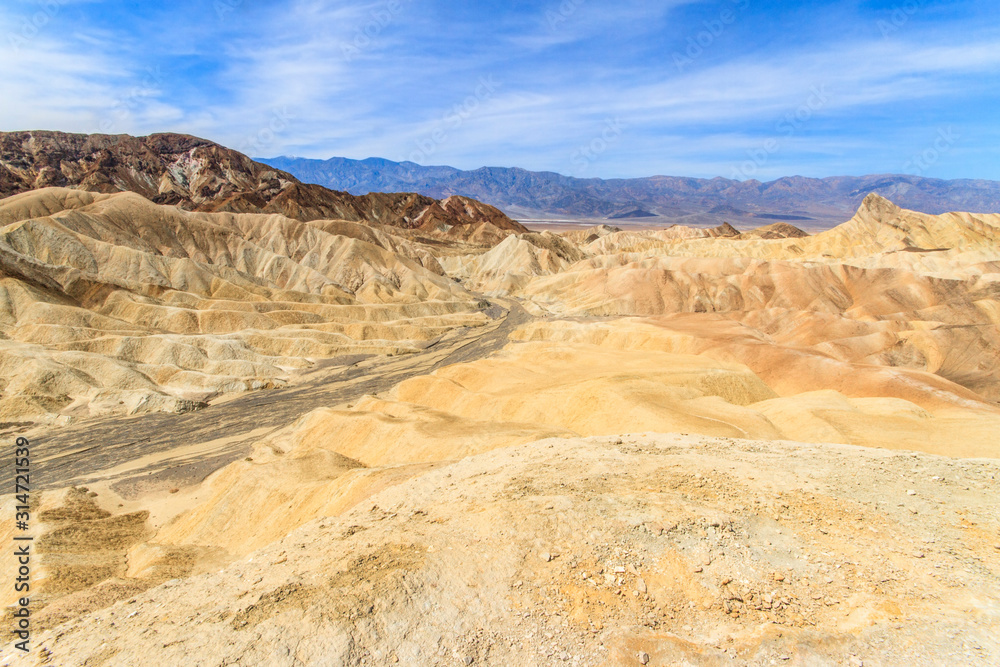 Zabriskie Point desert landscape in Death Valley, California